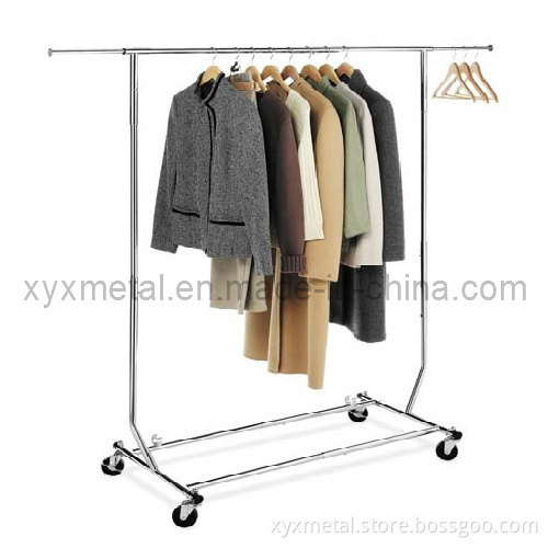Folding Stainless Steel Clothes Hanger Rails Rolling Garment Display Rack